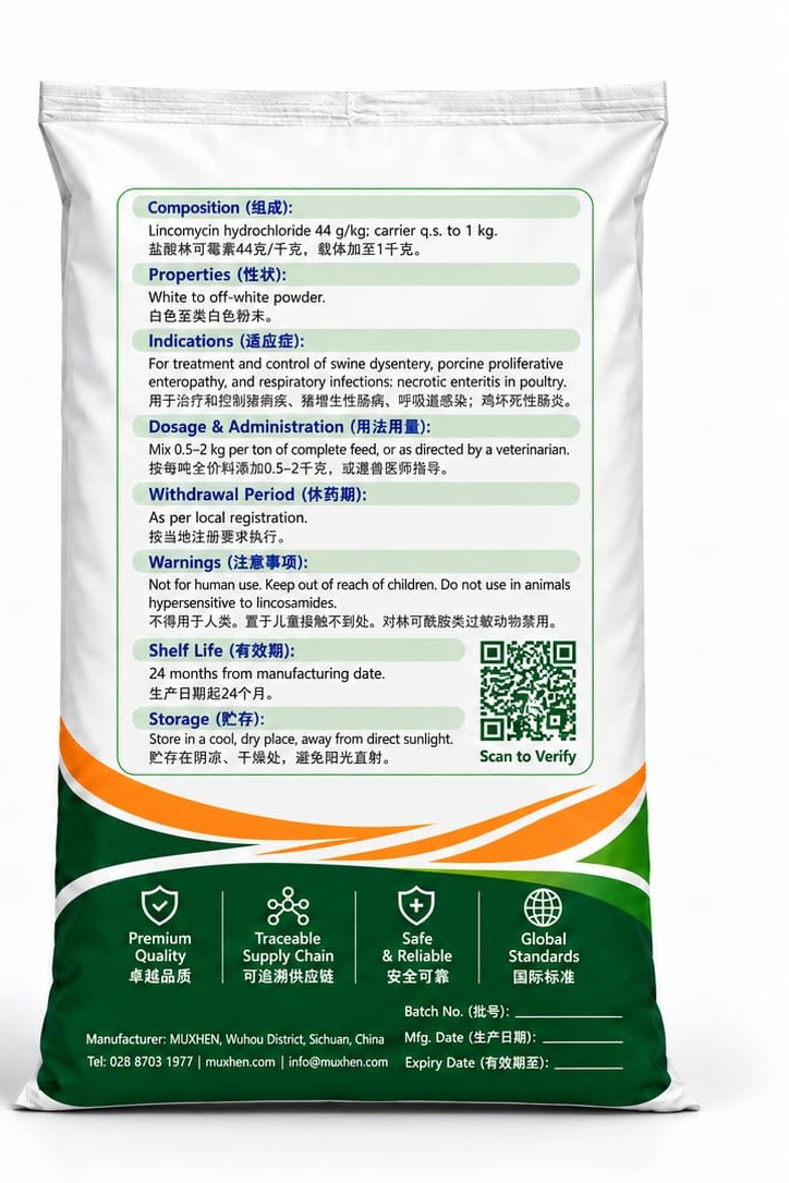 盐酸林可霉素预混剂 — 背面